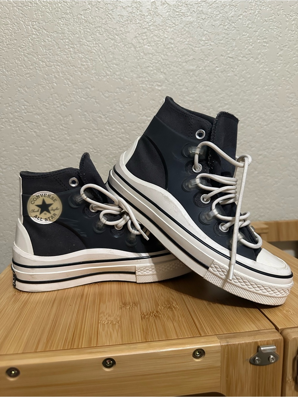 Converse Black & White Platform Chuck Taylor High Top Sneakers